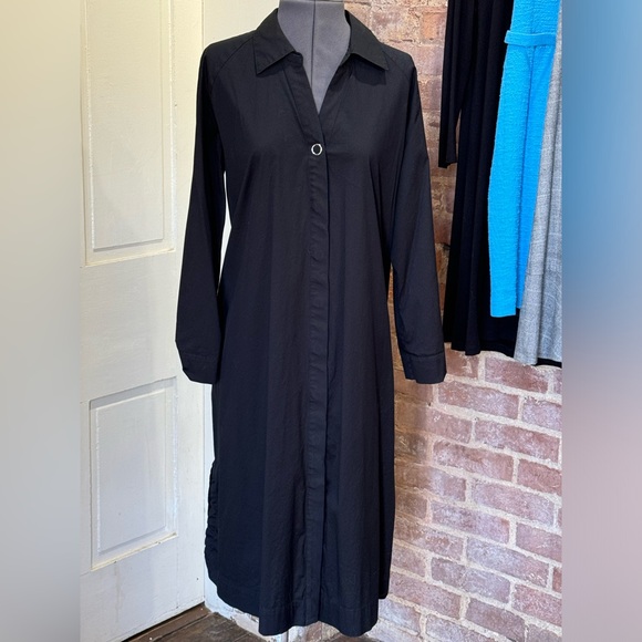 Chico’s Size 12/14 Black Dress with roll up sleeves and pockets. - Picture 2 of 12